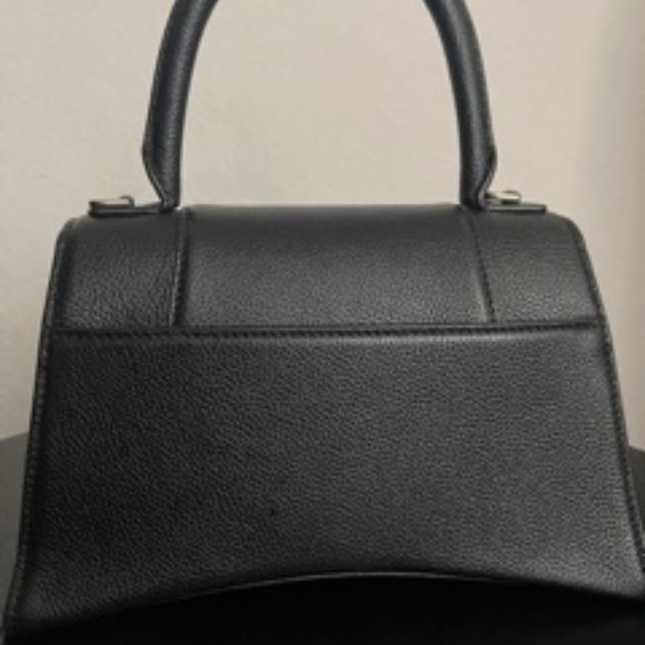 BALENCIAGA HOURGLASS SMALL BAG BLACK GRAIN LEATHER - Picture 3 of 9